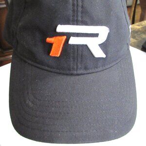 TaylorMade 1R Golf Hat Black Embordered Baseball Cap Adjustable Polyester